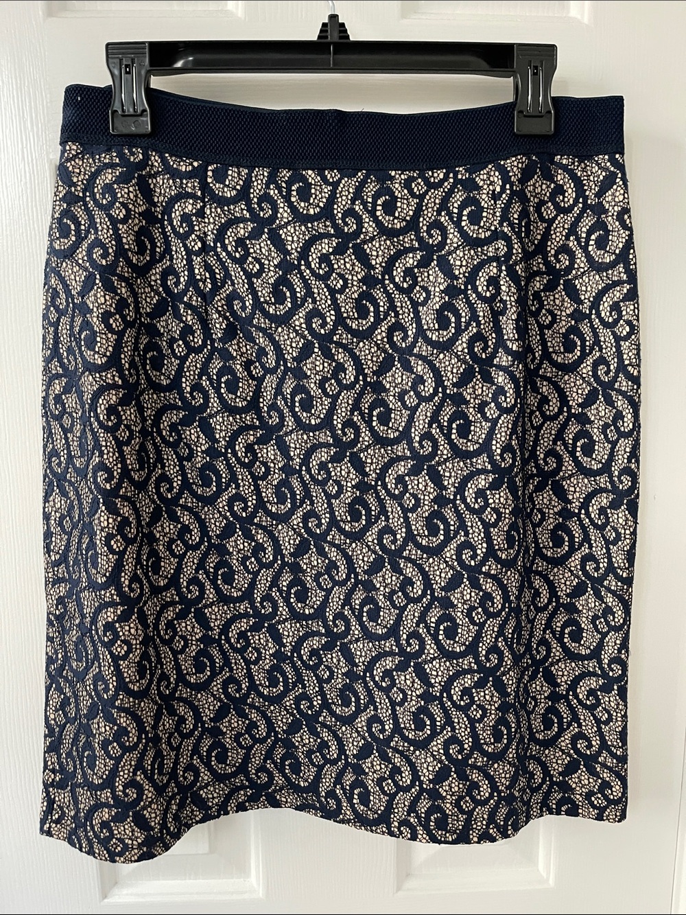 Solitaire Navy and Cream A-Line Skirt